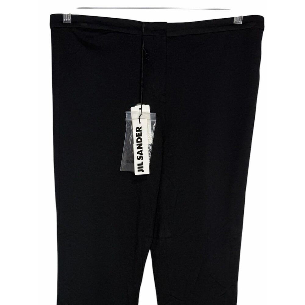 NWT Vintage Y2K Jil Sander Staight Leg Cuffed Knit Pants size 42/US8 Black Crop - Picture 2 of 10